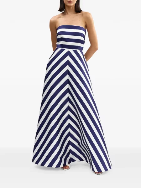 Rochie maxi Aston Studio cu dungi fără bretele albastru
