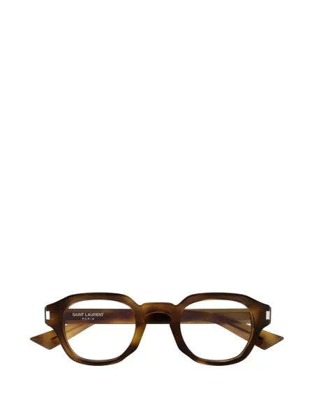 Ochelari de soare Saint Laurent Eyewear cu imprimeu geometric maro