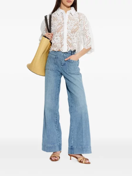 Sukienka wieczorowa Michael Michael Kors koronkowa wiązana garniturowa niebieska