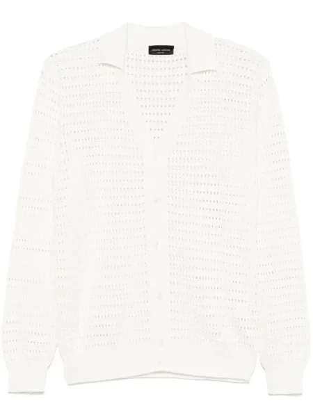 Ажурна жилетка Roberto Collina бяло