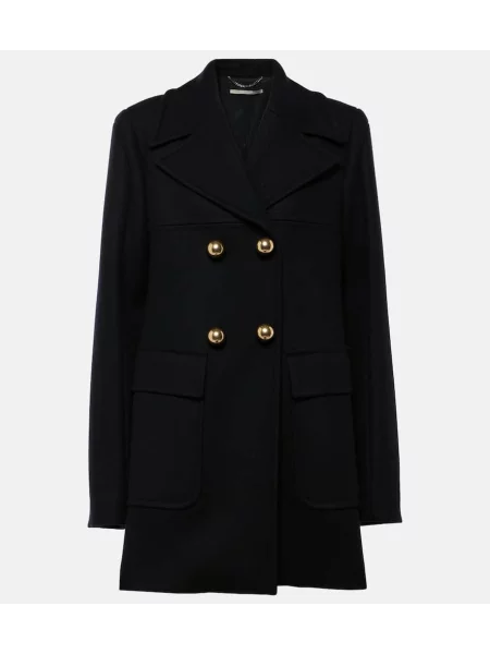 Volneni volnen plašč Stella Mccartney črna