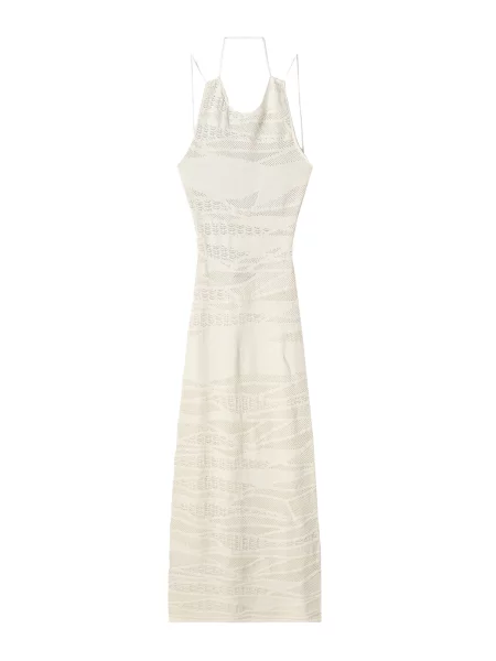 Bershka Pletena obleka ecru