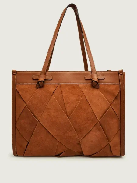 GIANNI CHIARINI Geantă shopper MARCELLA | piele întoarsă maro