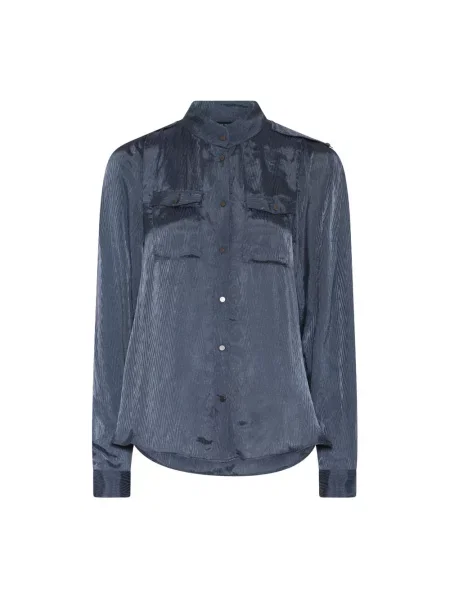 Bruuns Bazaar koszula regular ze stójką niebieski