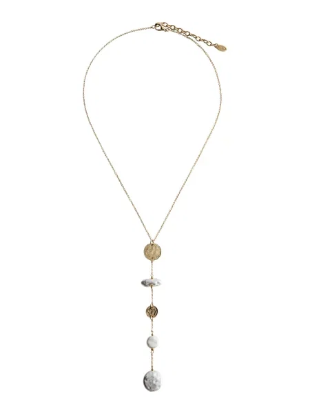 MANGO Verižica MONICA zlata / biserno bela
