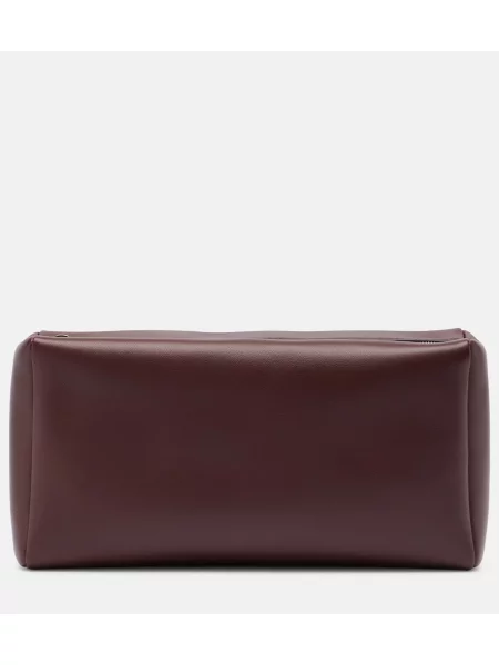 Geantă plic The Row din piele bordo