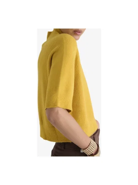 Sweter z golfem Manila Grace do golfa żółty