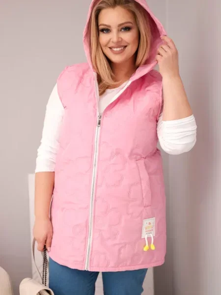 Vestă Kesi Włoski cu glugă roz