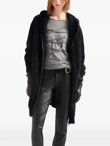 Palton 7 For All Mankind cu glugă negru