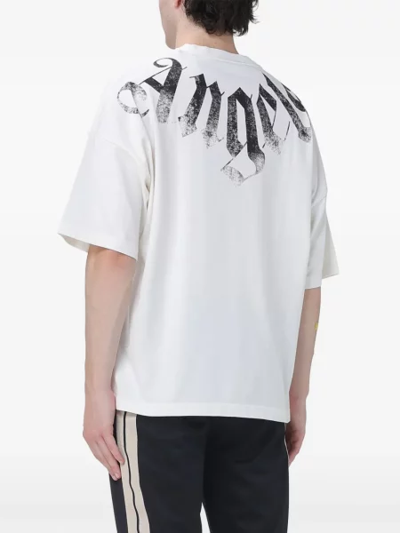 Tricou Palm Angels cu imagine alb