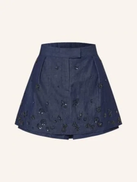 Maje Spódniczka Jeansowa Z Cekinami blau granatowa
