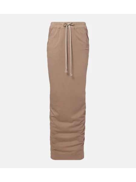 Maksi spódnica maxi Rick Owens z dżerseju beżowa