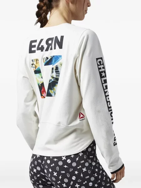 Lung hanorac crewneck Reebok cu decolteu rotund