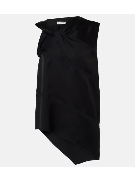 Top Jil Sander din satin negru