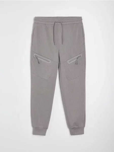 Sinsay Jogger kalhoty s na a prošitím šedá