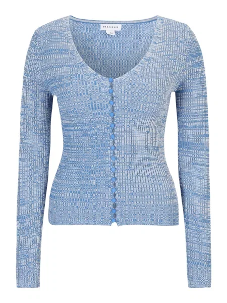 Warehouse Geacă tricotată albastru deschis alb