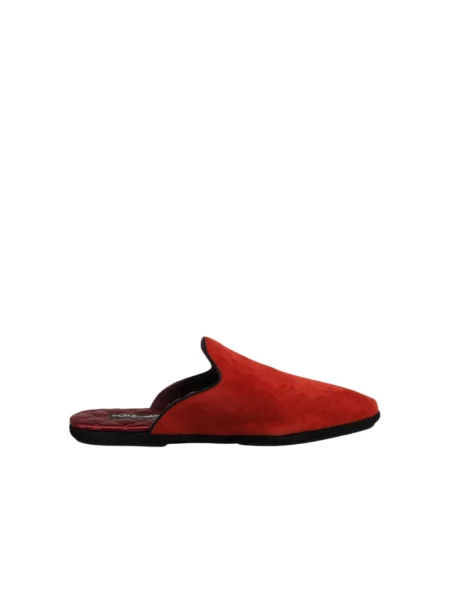 Welurowe klapki Dolce And Gabbana pomarańczowe