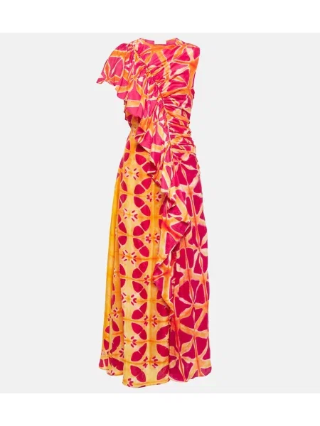 Svilena maksi obleka Ulla Johnson s potiskom