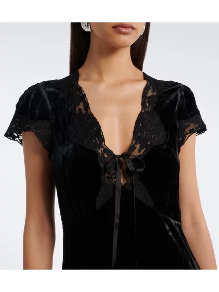 Rochie Rixo de catifea negru