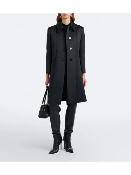 Palton Gucci din jacard negru