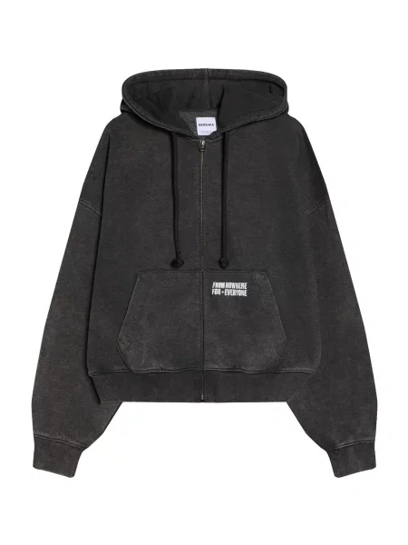 Bershka Mikina černá / přírodní bílá