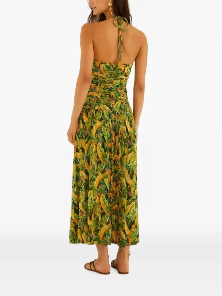Rochie maxi Farm Rio cu volane verde