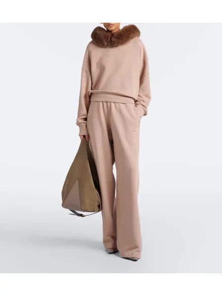 Hanorac cu glugă Stella Mccartney din jerseu bej