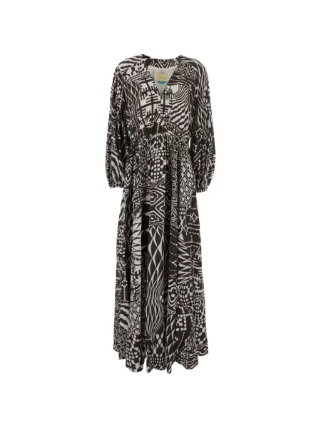 Maksi sukienka maxi Momoni garniturowa brązowa