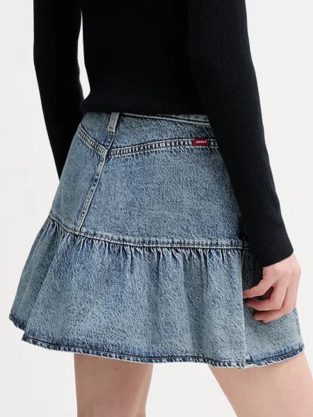 Džínová sukně Levi's FLOUNCE MINI modré