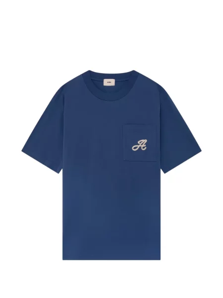 Tricou Autry cu broderie albastru