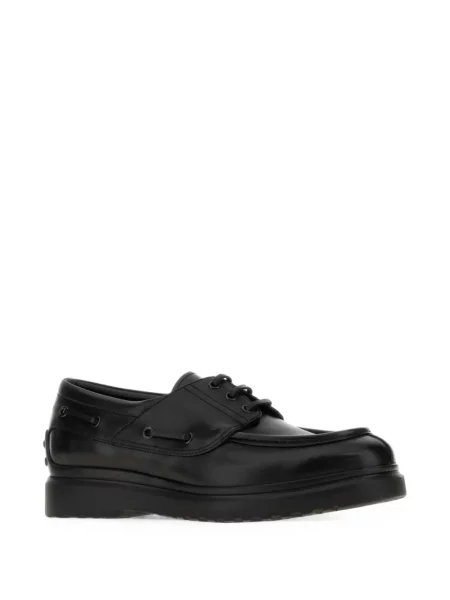 Šněrovací kožené polobotky Tod's černé