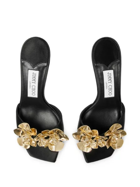 Sandale Jimmy Choo cu model floral negru