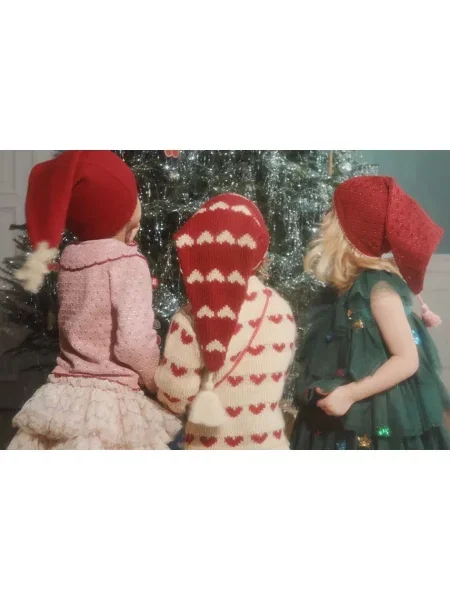 Konges Sløjd Детска шапка с вълна LAULA CHRISTMAS HAT червено