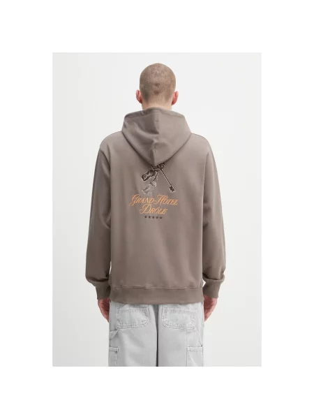 Bluza z kapturem Drole De Monsieur z kapturem brązowa