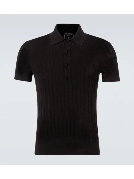 Polo Tom Ford de mătase negru
