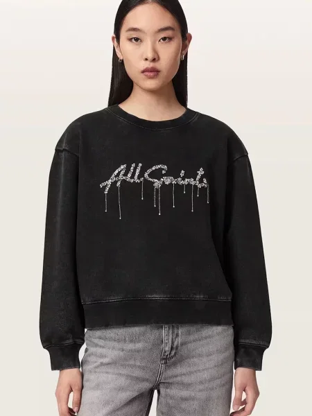 AllSaints hanorac pentru femei din CHAINS PIPPA negru