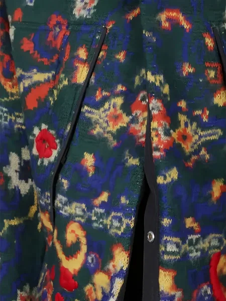 Geacă Sacai de lână cu model paisley verde