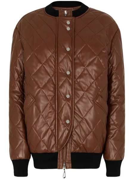 Pikowana długa kurtka Rabanne brązowa