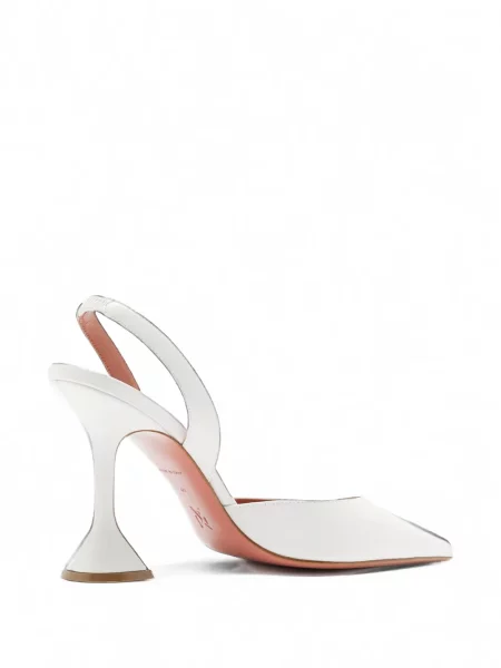 Pantofi cu toc Amina Muaddi slingback alb