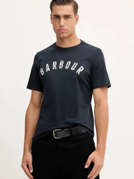 Majica Barbour BOUGHS tamno s tiskom plava