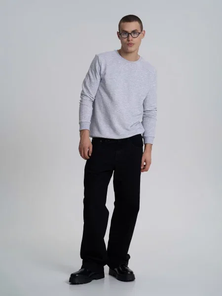 Світшот Роза світло-сірий/меланж бавовна/поліестер сірий