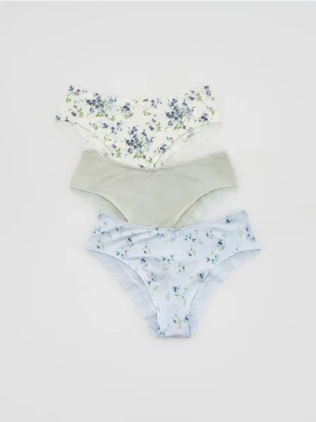 Reserved Set de 3 perechi de chiloți cu dantelă multicolor