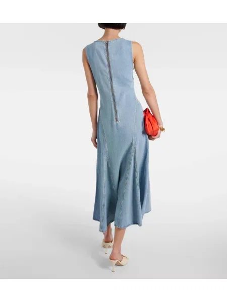 Rochie din denim Re/done până la genunchi de costum albastru