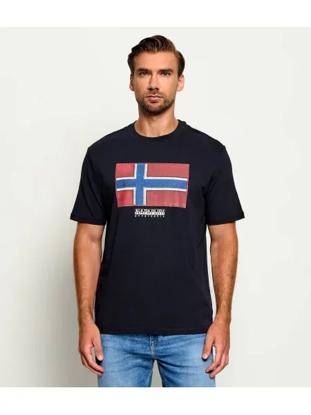 Napapijri Tricou S Flag Tiki SS | Relaxed fit negru