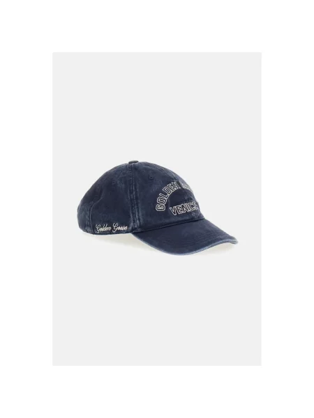 Czapka z daszkiem Golden Goose z logo niebieska