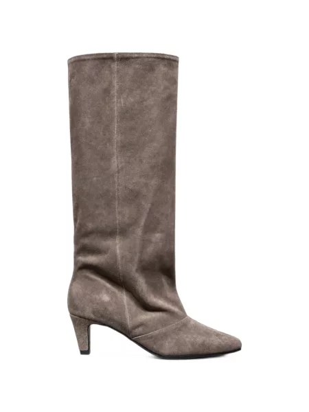Botine Poche Paris din piele de căprioară gri
