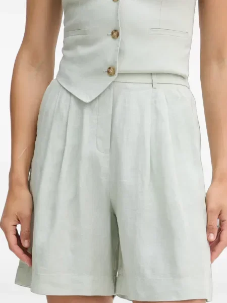 Pantaloni scurți Benetton cu talie înaltă verde
