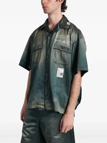 Cămașă Maison Mihara Yasuhiro cu broderie verde