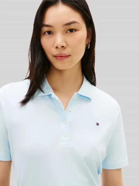 Koszulki polo o kroju regular fit z mieszanki bawełny Tommy Hilfiger niebieska