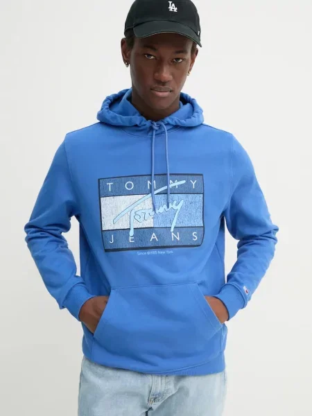 Tommy Jeans Суитшърт Dna Flag Twist Син виолетово